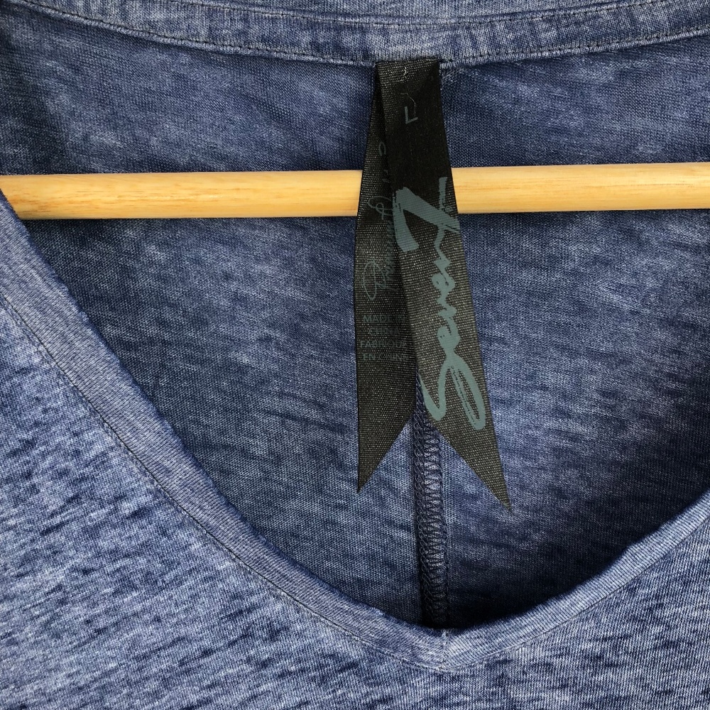 Seven7 Cold Shoulder T-Shirt Top Blouse Large Blue - Picture 4 of 7